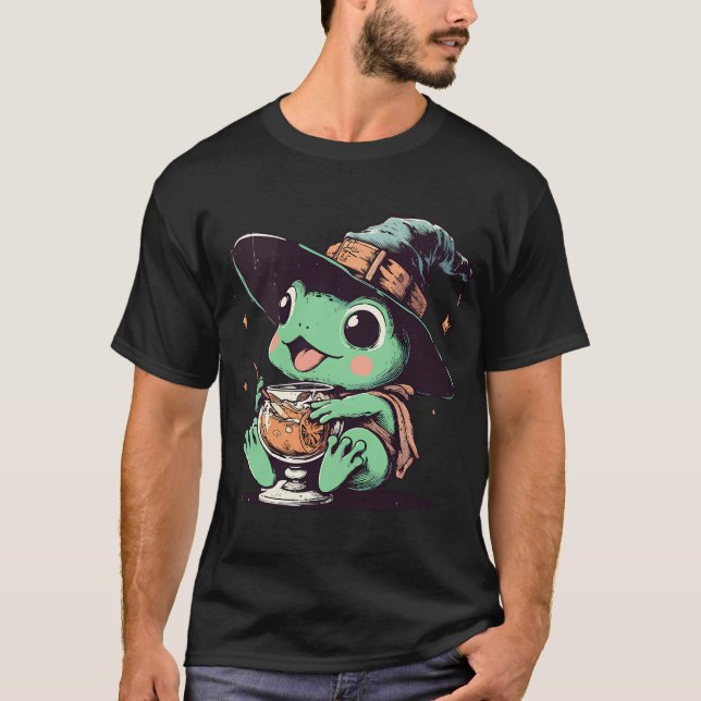 T-shirt Retro Kawaii Frog de cuisine Boire Jus d'orange T- (Devant)