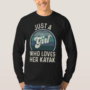 T-shirt Rétro Kayaking Femmes Juste Une Fille Qui Aime Son
