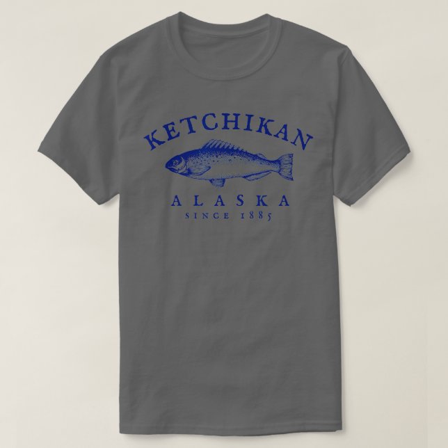 T-shirt Retro Ketchikan Alaska Fishing (Design devant)