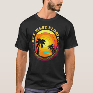 T-shirt Retro Key West Florida Vacances Vintage Sunset Key
