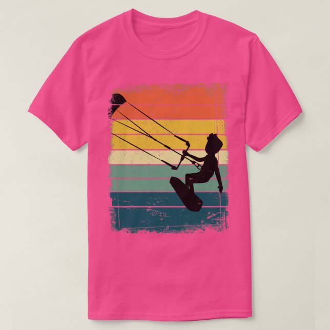 T-shirt Rétro Kiteboarder Cadeau Eau Sport Kiteboard (Design devant)