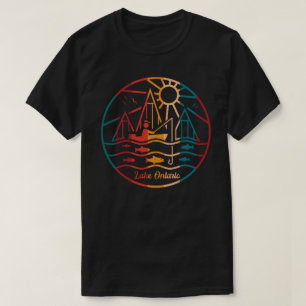 T-shirt Retro Lake Ontario Pêche
