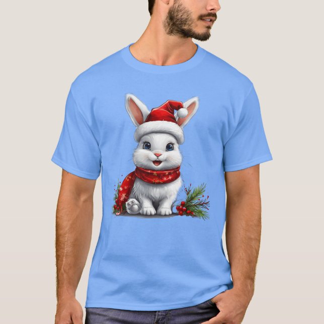 T-shirt Rétro lapin de Noël (Devant)