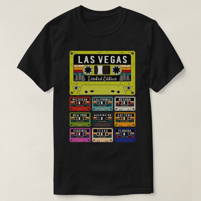 T-shirt Rétro Las Vegas City (Design devant)