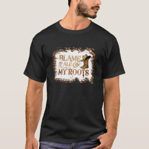 T-shirt Retro Leopard Boot Blâmer Tout Sur Mes Racines Wes