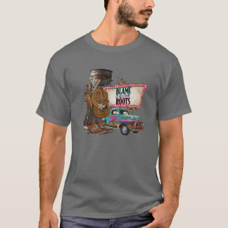 T-shirt Retro Leopard Cowboy Boots Casquette La Blâmer Sur