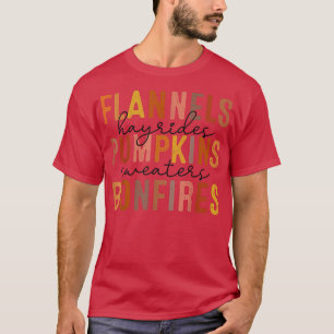 T-shirt Retro Leopard Flannels Hayrides Chandails Citrouil