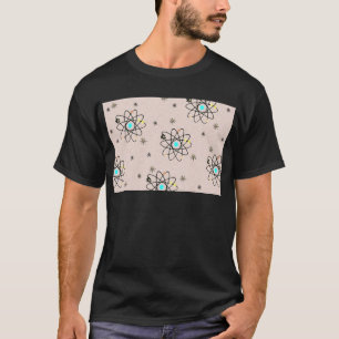 T-shirt Retro les années 50 Atomic Print Rose Vêtements &
