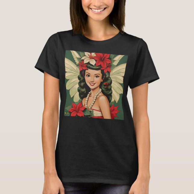 T-shirt Retro les années 50 Tropical Christmas Princesse (Devant)