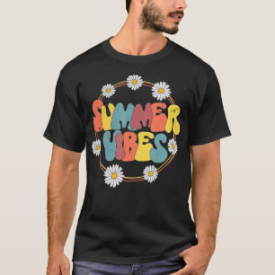 T-shirt Retro les années 70 80s Funny Summer Vibes Floral 