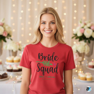 T-shirt Rétro les années 70 Bride Squad Bridesmaid Nom Bac
