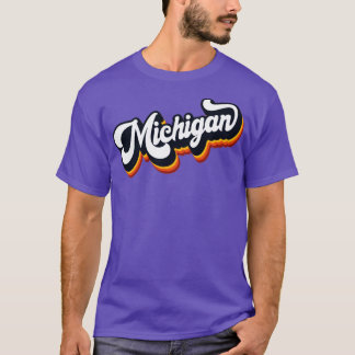 T-shirt Retro les années 70 Lettering Michigan