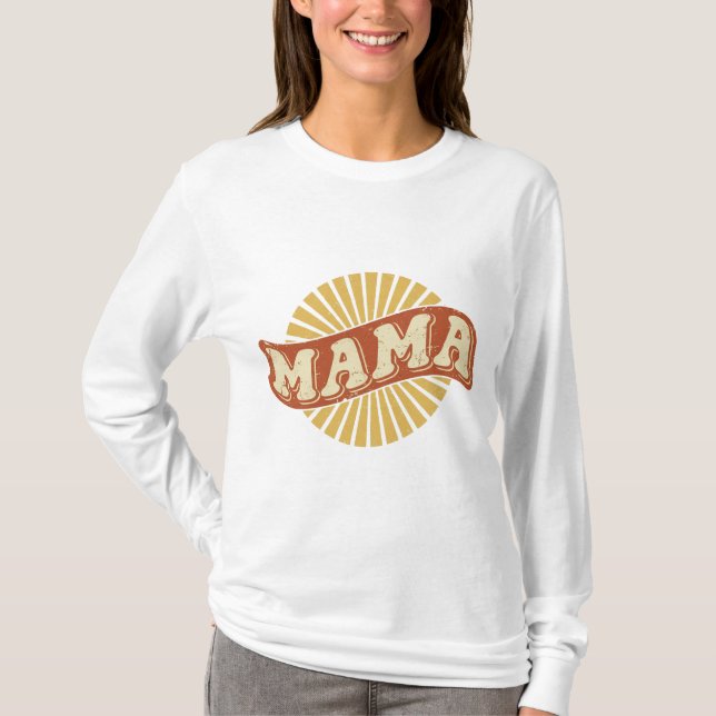 T-shirt Retro les années 70 Mama (Devant)