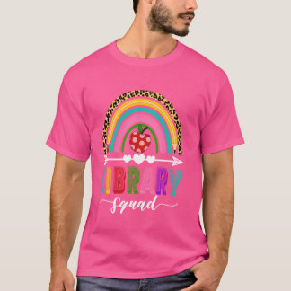 T-shirt Retro Library Squad Rainbow Leopard Librairie Reto