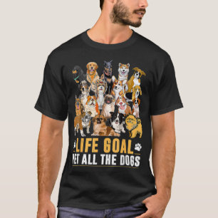 T-shirt Retro Life Goal Pet All The Dogs For Dog Lovers 