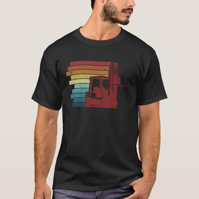 T-shirt Retro Lift Truck Warehouse Driver Pro Forklift Ope (Devant)