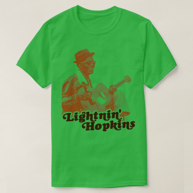 T-shirt Retro Lightnin Hopkins Sepia Hommage (Design devant)