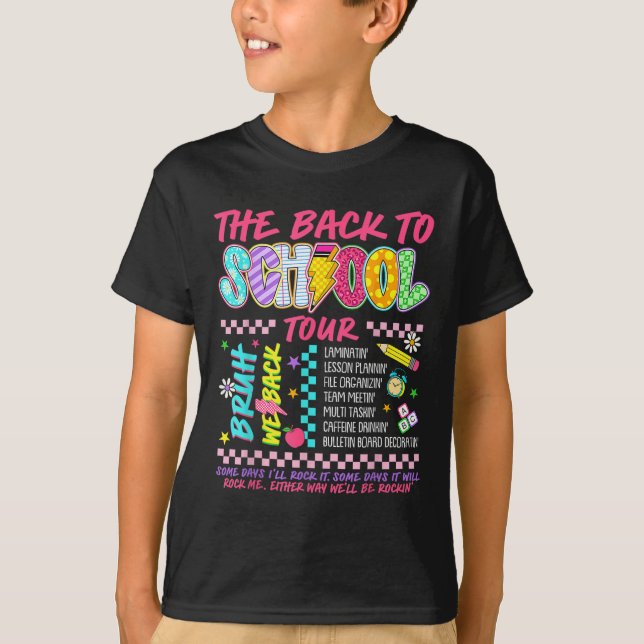 T-shirt Retro Lightning Bolt Abcd Back To School Tour Teac (Devant)