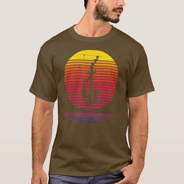 T-shirt Retro Lineman Silhouette Cadeau Pole Pole Linemen (Devant)