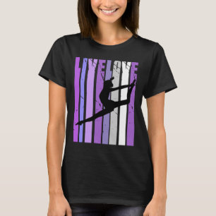 T-shirt Retro Live Love Danse Danse Anniversaire Silhouett