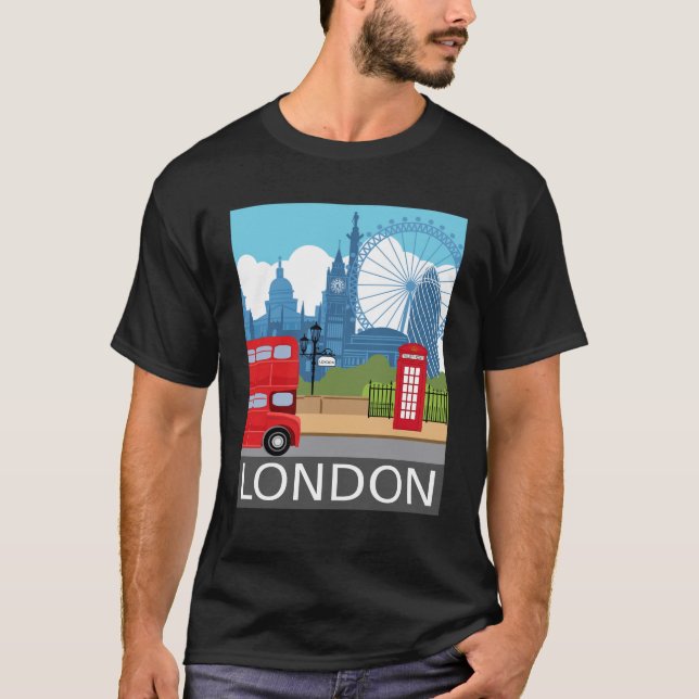 T-shirt Retro London Big Ben– Iconic Landmarks (Devant)