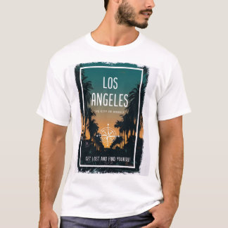 T-Shirt Rétro Los Angeles - Palmiers de Californie