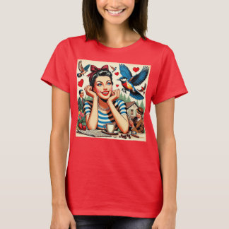 T-shirt Retro Love Birds 