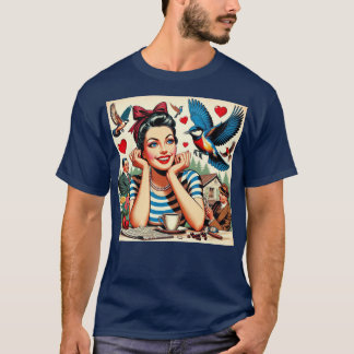 T-shirt Retro Love Birds 