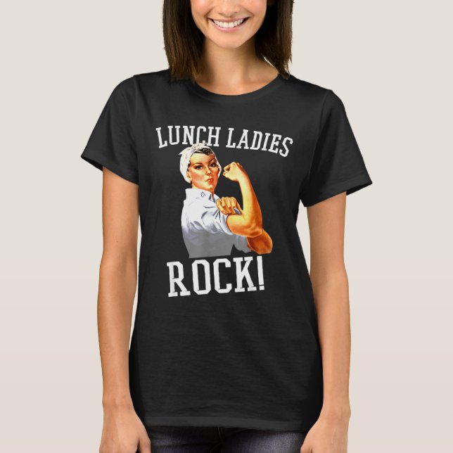T-shirt Retro Lunch Ladies Rock Cafeteria Worker Funny Lun (Devant)