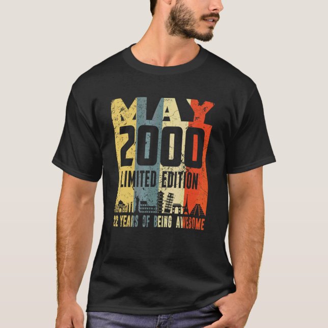 T-shirt Retro mai 2000 22e anniversaire (Devant)