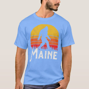 T-shirt Rétro Maine Bigfoot Silhouette Soleil Croire