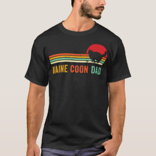 T-shirt Retro Maine Coon Papa Fier Chat Pet Propriétaire M