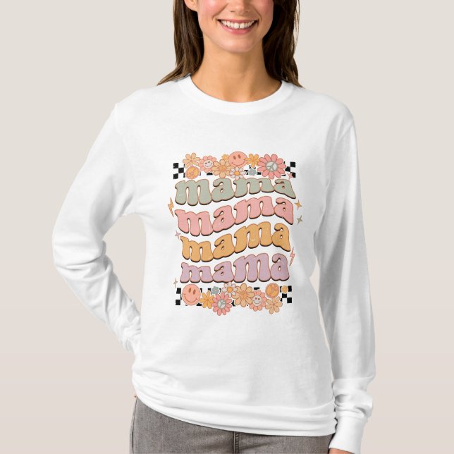 T-shirt Retro Mama Motherhood fière maman design rétro (Devant)