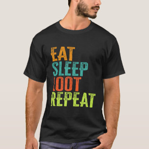 T-shirt Retro Manger Dormir BUTIN Répéter Lama Amusant Alp