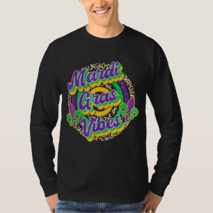 T-shirt Retro Mardi Gras Vibes Leopard Gros Mardi Costume