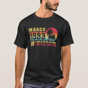 T-shirt Rétro Mars 1993 29 Ans Édition Limitée 29E