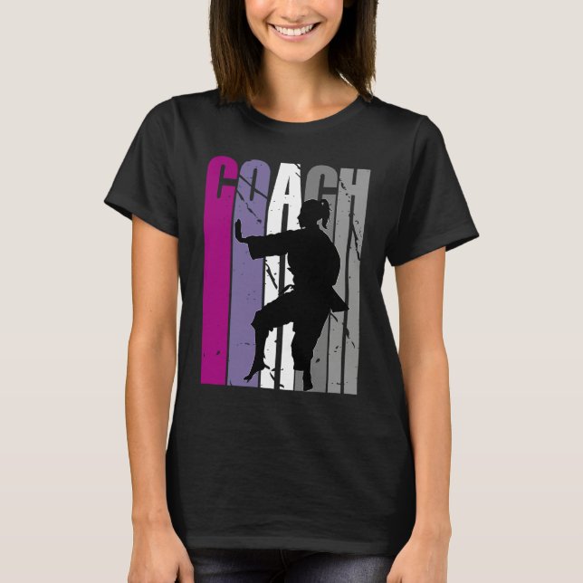 T-shirt Retro Master Karate Instructor Feminine Coach Coac (Devant)