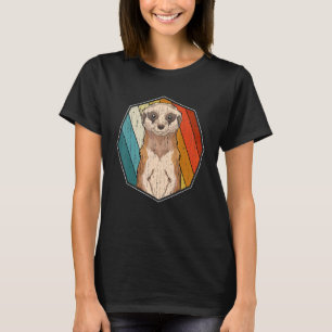 T-shirt Retro Meerkat Afrique Safari Zoo Animal Meerkat