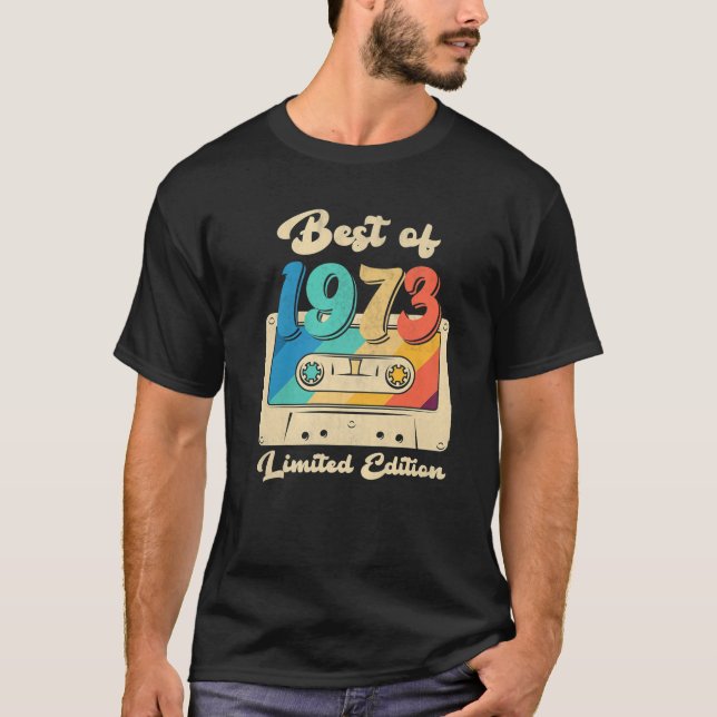 T-shirt Retro Meilleur De 1973 Bande De Cassette 49E Anniv (Devant)