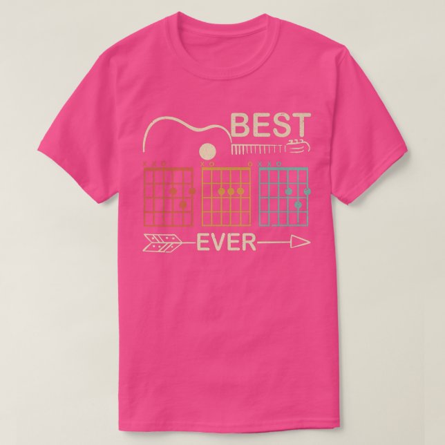T-shirt Retro Meilleur Papa Jamais D A D Chord Guitariste  (Design devant)