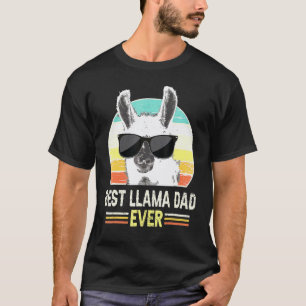 T-shirt Rétro Meilleur Papa Lama Ever Alpaca avec