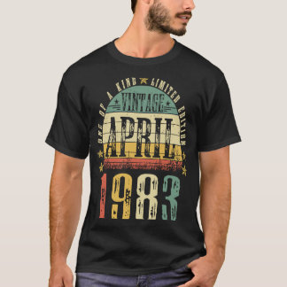 T-shirt Retro Mens 40 ans Vintage avril 1983 40th Bi
