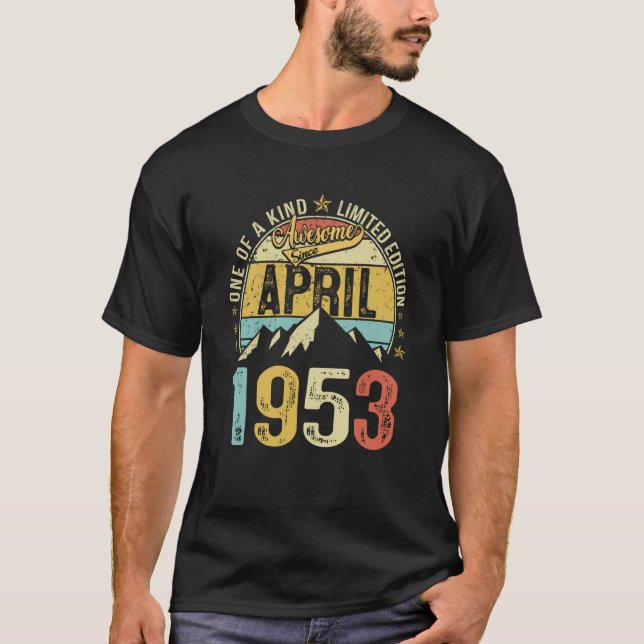 T-shirt Retro Mens 70e anniversaire 70 ans stupéfiant avri (Devant)