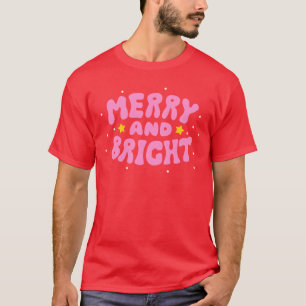T-shirt Retro Merry et Bright Holiday Design