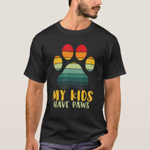 T-shirt Rétro Mes enfants ont des pattes maman papa parent