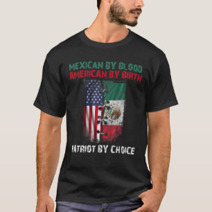 T-shirt Retro Mexicain Par Blood American Par Birth Patrio