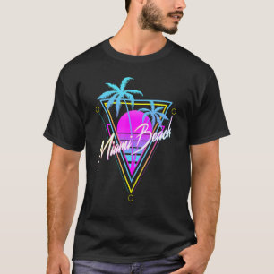 T-shirt Retro Miami Beach Vintage 80s Beach Souvenir