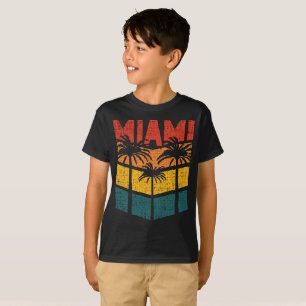 T-shirt Rétro Miami Florida Beach Souvenir Palm Tree ann