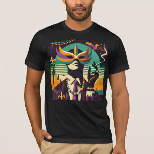 T-shirt Rétro milieu du siècle 60s Mardi Gras L'Homme qui