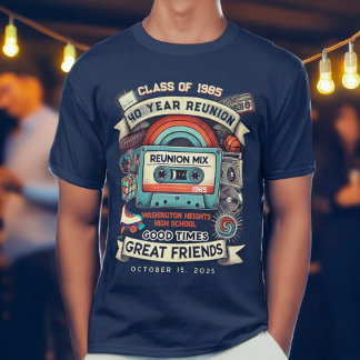 T-shirt Retro Mixtape Vintage Lycée Classe Réunion